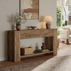 70.9-Inch Console Table, Farmhouse Fluted Sofa Table for Entryway and Living Room