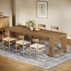 86.6-Inch Dining Table for 6 with Reinforced Base, Long Farmhouse Table for Kitchen