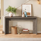55-Inch Farmhouse Console Table with Storage, Narrow Wooden Entryway Sofa Table