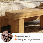 47-Inch Solid Wood Entryway Bench, Thick Seat Bench for Hallway