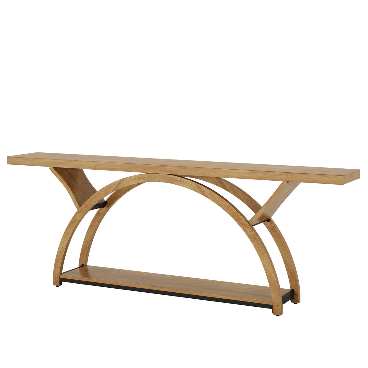 70.87-Inch Rustic Console Table with Storage Shelf, Narrow Sofa Table for Entryway and Hallway