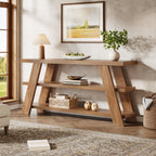 70.9" Farmhouse Console Table, 3-Tier Narrow Sofa Table with Storage
