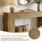 63-Inch Console Table, Farmhouse Sofa Table with Open Storage