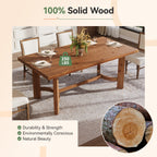 63-Inch Solid Wood Executive Desk, Farmhouse Work Table for Home Office and Meetings