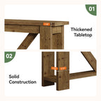 70.9-Inch Solid Wood Console Table with Triangular Base, 2-Tier Sofa Table for Hallway