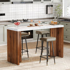 55.12-Inch Bar Table with Faux Marble Top, Counter Height Pub Table for Kitchen