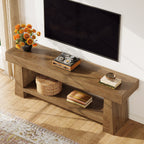 63-Inch Farmhouse TV Stand with 2-Tier Storage, Media Console for Living Room or Bedroom