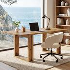 63-Inch Solid Wood Office Desk, Farmhouse Computer Desk for Home Office and Study
