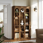 70.87-Inch 5-Tier Arched Bookcase, Mid Century Modern Tall Bookshelf with Open Shelves for Home Office