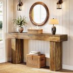 63 Inch Narrow Console Table with X-Frame Legs, Farmhouse Sofa Table for Entryway and Hallway
