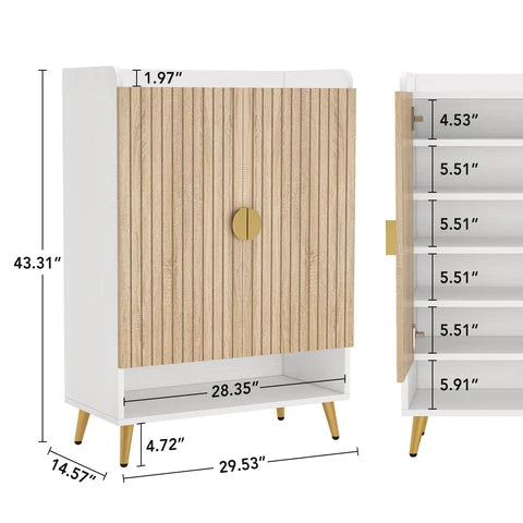 7-Tier Shoe Cabinet, Shoe Storage Organizer with Adjustable Shelves