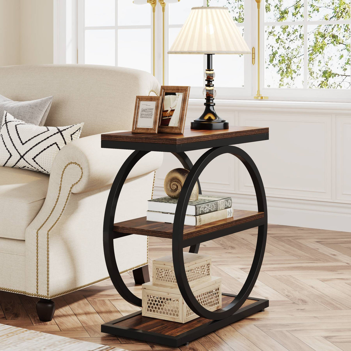 3-tier industrial end table