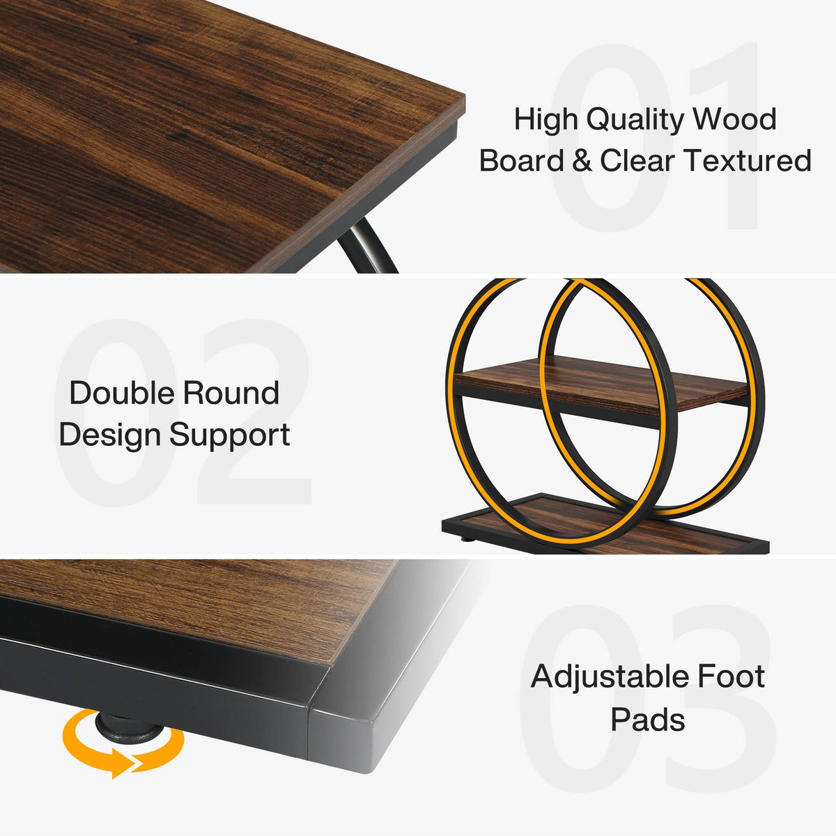 3-tier industrial end table