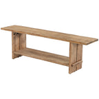 71 Inch Solid Wood TV Stand with 2-Tier Storage, Media Console for 55 to 85 Inch TVs
