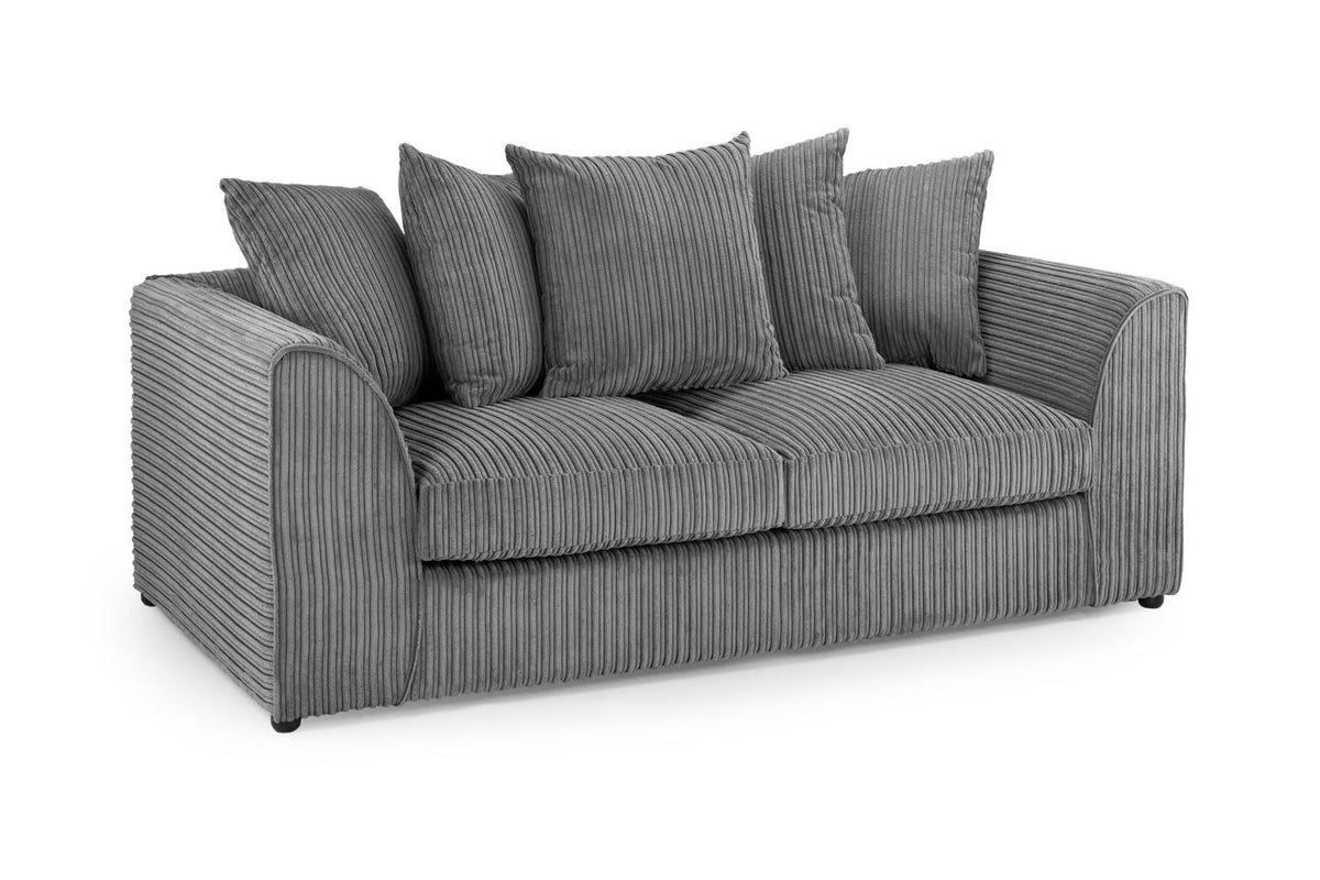 Harley Jumbo Sofa 3 Seater Grey