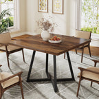 31.5" Square Dining Table, Wood Kitchen Table for 4 #Colour_Brown