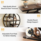 39" Console Table, 5-Tier Entryway Table Sofa Table with Circle Base