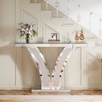39" Mirrored Console Table, Modern Silver Entryway Table