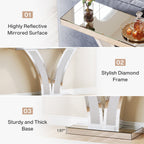 39" Mirrored Console Table, Modern Silver Entryway Table