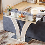39" Mirrored Console Table, Modern Silver Entryway Table
