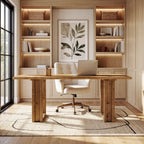 63-Inch Solid Wood Office Desk, Farmhouse Computer Desk for Home Office and Study