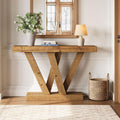 47" Solid Wood Console Table, Narrow Vintage Sofa Table for Entryway, Hallway & Living Room