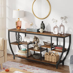 70.9" Sofa Table with Shelves, Console Table for Living Room