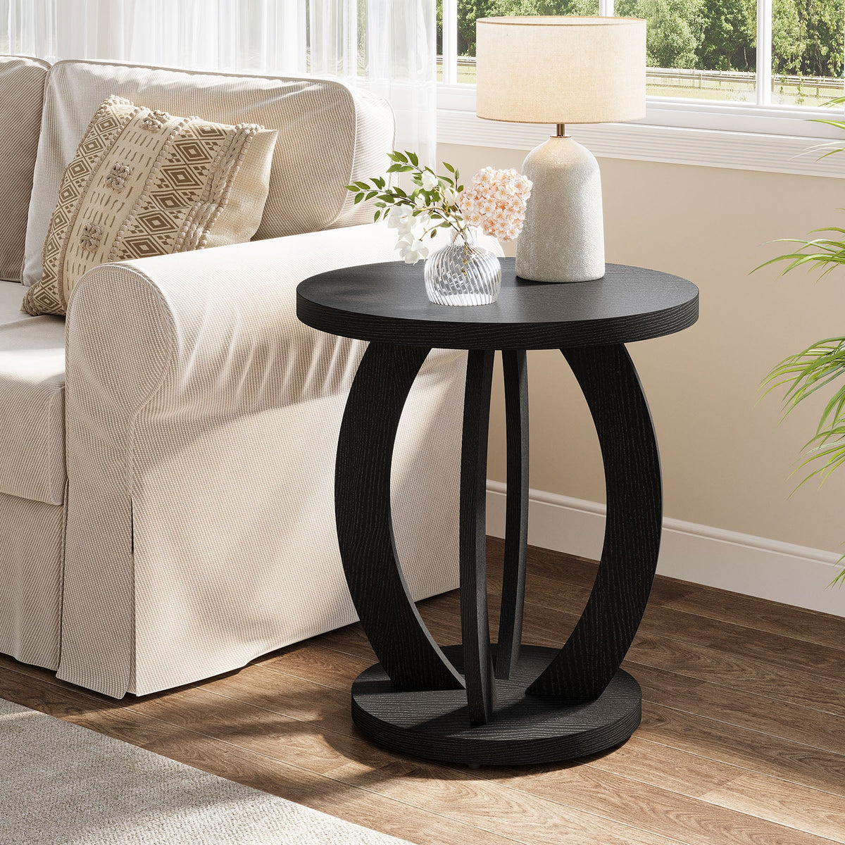 24-inch round farmhouse nightstand