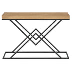 47.2-Inch Industrial Console Table, Entryway Hallway Table with Geometric Metal Frame for Living Room and Entrance
