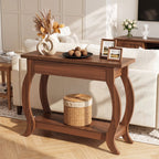 41.3-Inch Narrow Console Table with Drawer, Curved-Leg Hallway Table with Storage