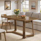 47-Inch Wood Dining Table with 250 lb Capacity, Farmhouse Rectangle Table for Kitchen