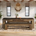 70.9 Inch Extra Long Dining Bench, Farmhouse Wooden Kitchen Bench with 440 lb Capacity for Dining Room