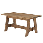 63-Inch Solid Wood Conference Table for 4 to 6 People with Reinforced Trestle Base, Meeting Desk for Office Conference Room