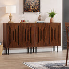 59-Inch Vintage Sideboard Buffet Set of 2 with Adjustable Shelves, Farmhouse Storage Cabinet for Kitchen Living Room and Hallway