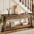 70.9 Inch Extra Long Console Table with 3 Drawers, 2-Tier Sofa Table for Living Room