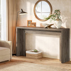 55-Inch Farmhouse Console Table with Storage, Narrow Wooden Entryway Sofa Table