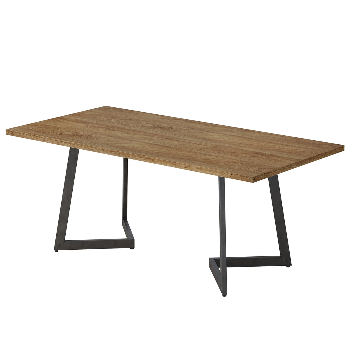 62.2-Inch Rectangular Dining Table for 6 with Metal Legs, Farmhouse Kitchen Table for Dining Room and Small Spaces (Only Table)