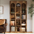 70.87-Inch 5-Tier Arched Bookcase, Mid Century Modern Tall Bookshelf with Open Shelves for Home Office