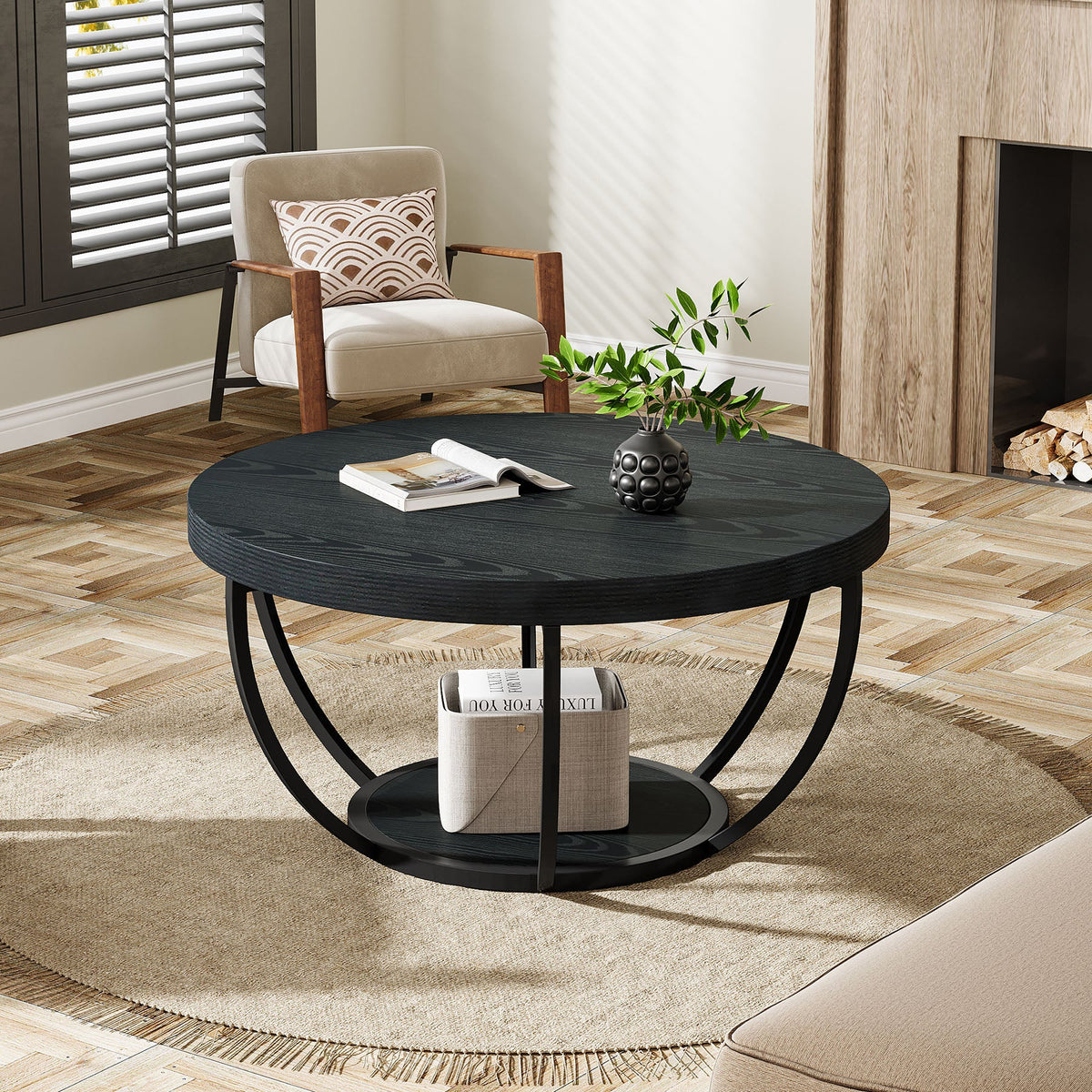 31.7-inch round coffee table