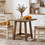 31.49-Inch Solid Wood Square Dining Table for 4, Farmhouse Kitchen Table for Small Spaces