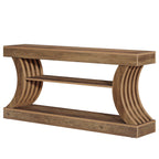 70.9-Inch 3-Tier Console Table with Curved Base, Farmhouse Hallway Table with Storage