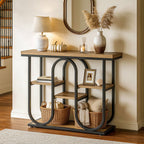 39.4" Console Table, 4-Tier Industrial Sofa Table for Entryway