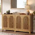 57-Inch Buffet Cabinet with Adjustable Shelves and Grille Doors, Long Sideboard Cabinet for Dining Room