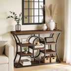 41.3" Sofa Table, Industrial Console Table with Shelves