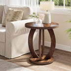 24-inch round farmhouse nightstand
