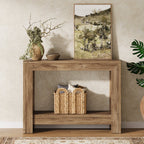 41.3-Inch Narrow Console Table with Storage Shelves, Farmhouse Hallway and Sofa Table