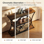 43.34" Industrial Console Table with 3-Tier Storage, Sofa Table for Living Room Hallway Behind Couch