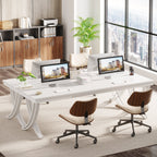 6.5FT Conference Table for 6-8 People, 78-Inch Rectangular Table with Metal Frame