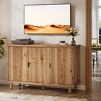 47.6-Inch Farmhouse Sideboard Cabinet with 3 Doors, Solid Wood Buffet Cabinet for Kitchen