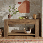 70.9-Inch Console Table, Farmhouse Fluted Sofa Table for Entryway and Living Room